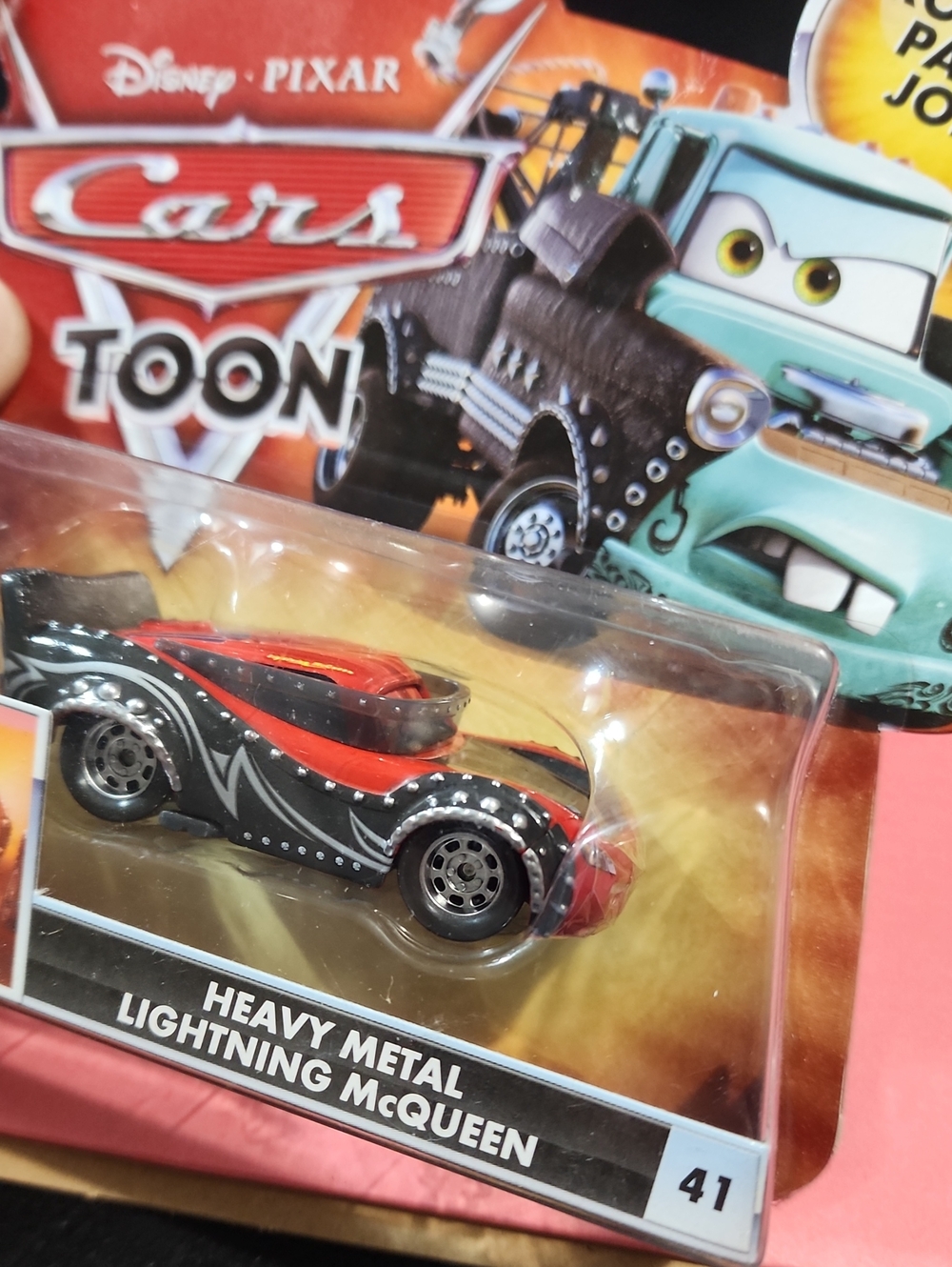 NIB Disney Cars Toon Heavy Metal Lightning McQueen - Red Toy Car - Picture 2 of 3